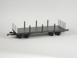 Niederbordwagen mit Rungen, grau